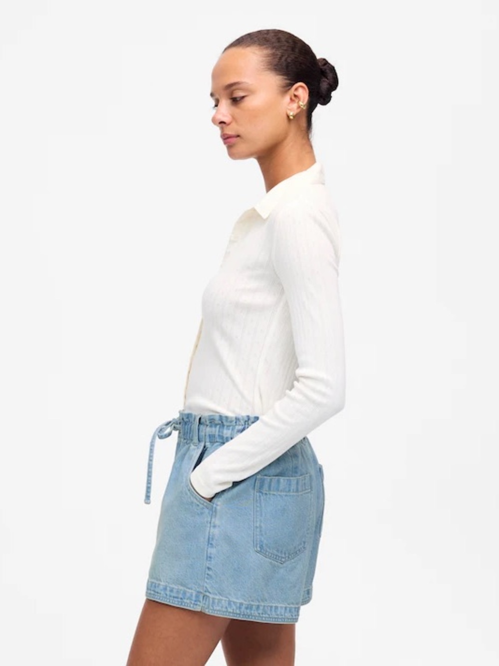 Madewell Tie- Waist Denim Shorts - Picture 2 of 10